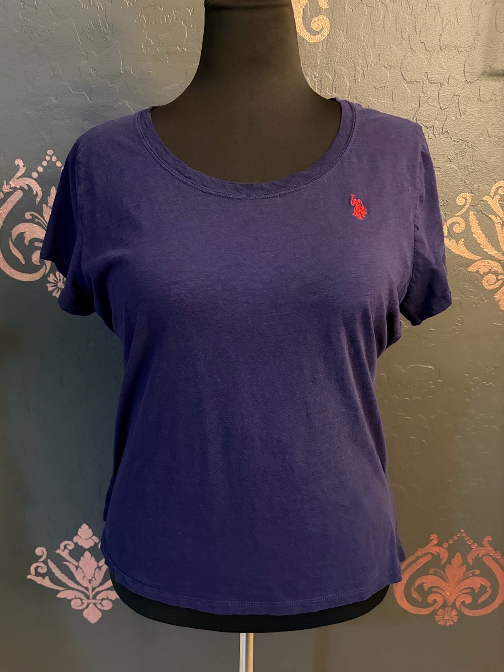 US Polo Navy Short-Sleeve Scoop Neck Tee